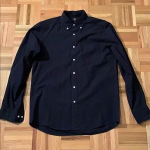 Uniqlo Slim Navy Blue Sport Shirt Small Classic